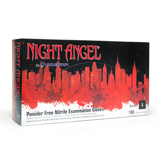 Night Angel Black Nitrile (10 boxes - 1 case) - X-Small