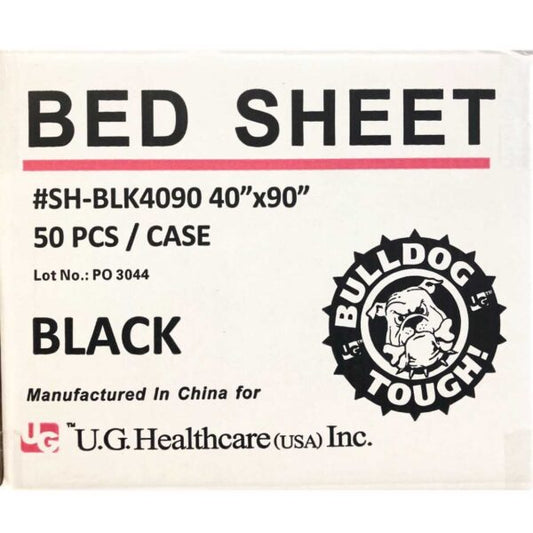 Bulldog Tough Black Bed Sheet (Case - 50 Sheets)